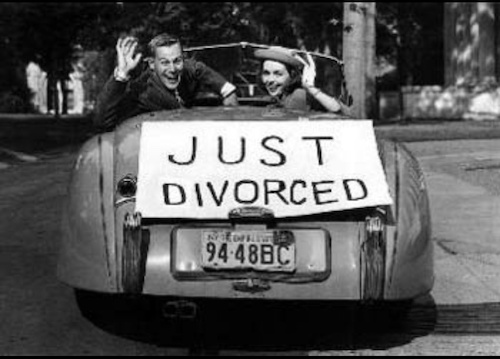 Just Divorced Sign on Car