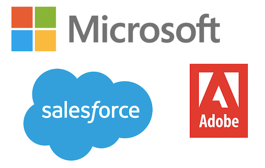 MS, Adobe, Salesforce Logos