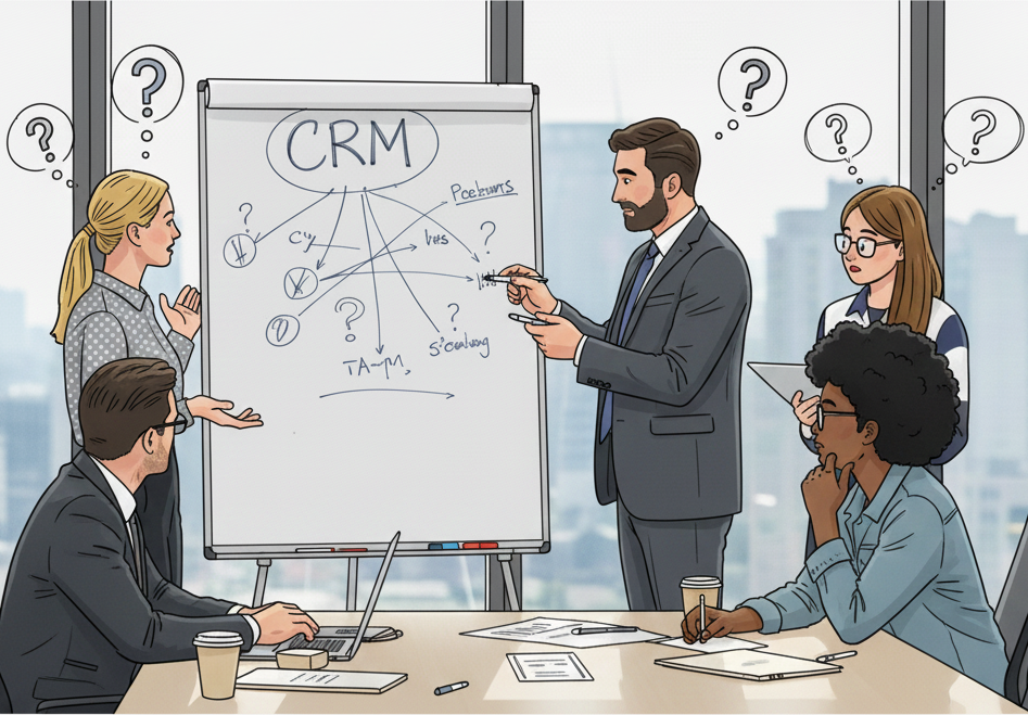 Businesspeople confused about CRM